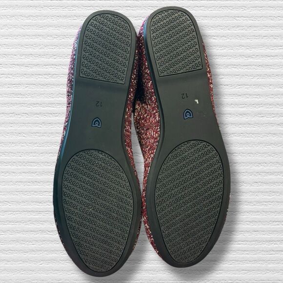 Rothy’s The Point Flats Women’s Size 12 Burgundy Metallic Tweed Knit Shoes - Picture 4 of 10
